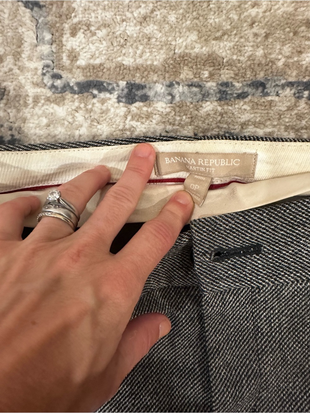 Banana Republic Martin Black Tweed Dress Pants - size 0P - Picture 3 of 4
